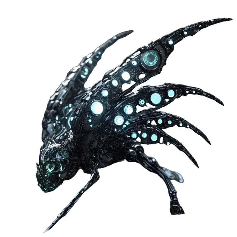 Bioluminescent Cyberpunk Creature Vinyl Car Decal Sticker – Waterproof & UV-Resistant 8"