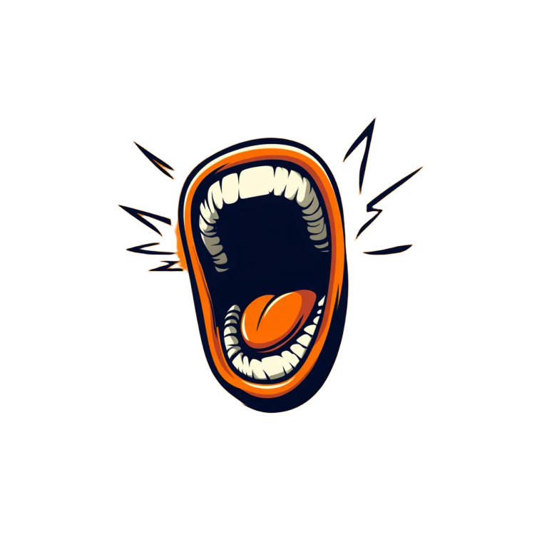 Yelling Mouth Logo Vinyl Car Decal Sticker – Waterproof & UV-Resistant 8"