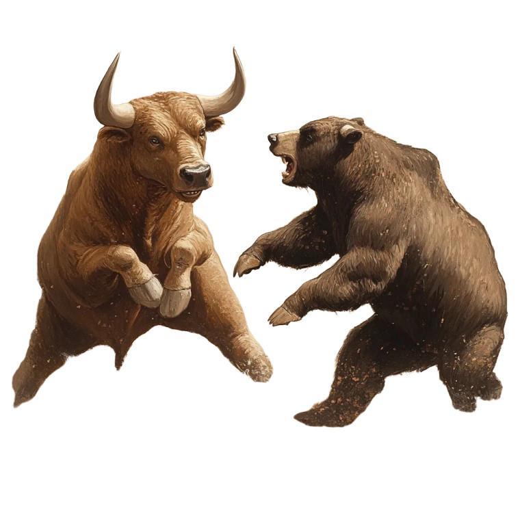 Bull Vs Bear V2 Vinyl Car Decal Sticker – Waterproof & UV-Resistant 8"