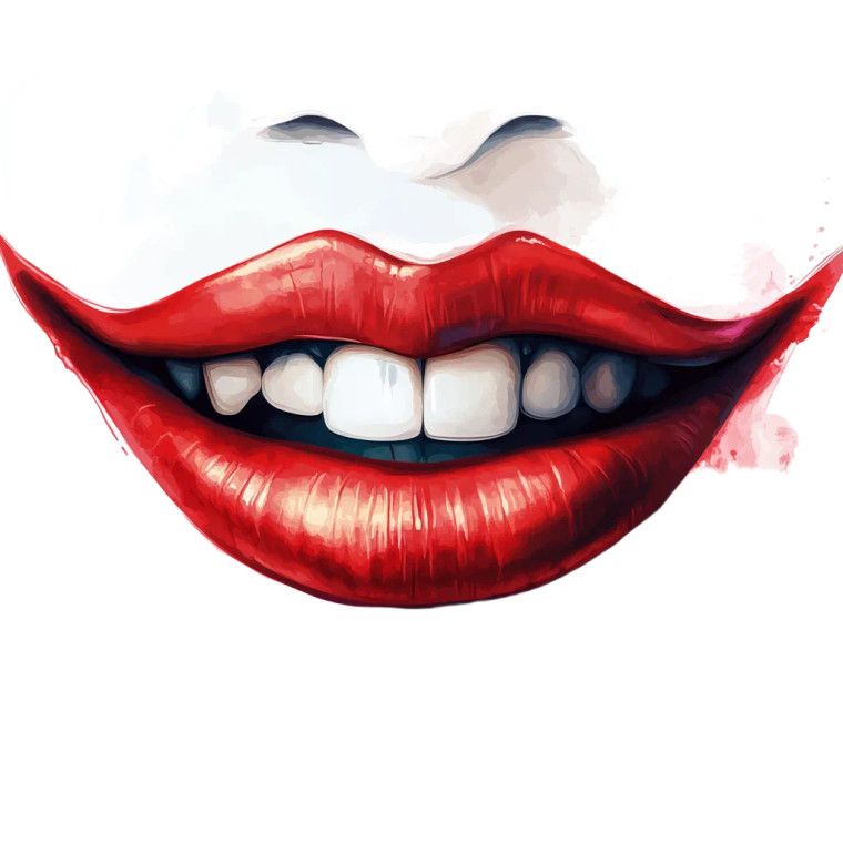 Joker Lips Illustration Vinyl Car Decal Sticker – Waterproof & UV-Resistant 8"