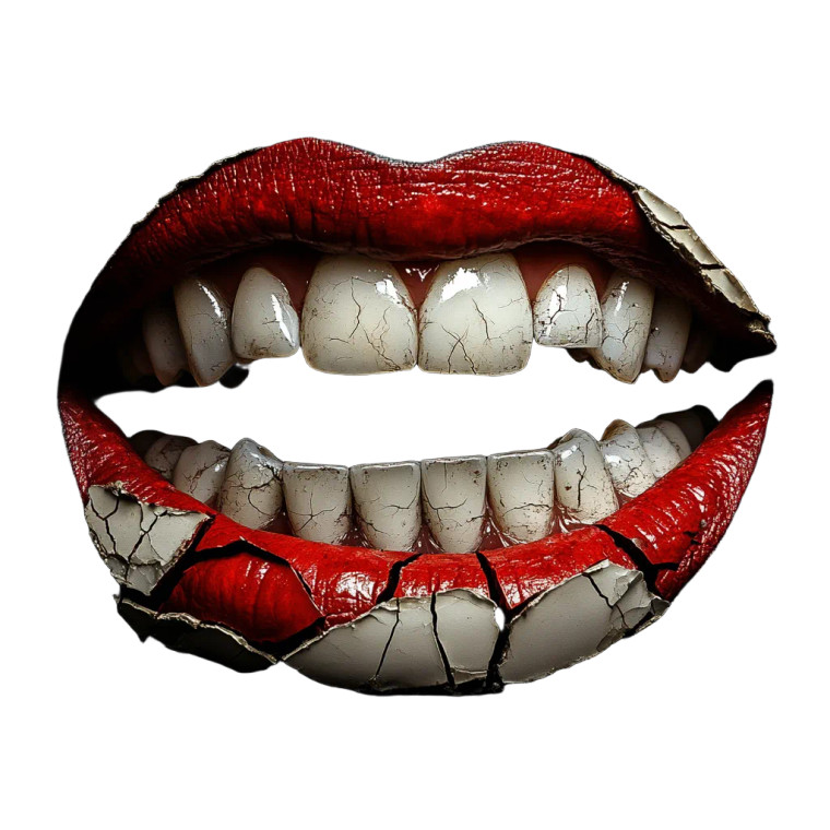 Creepy Tooth Smile Vinyl Car Decal Sticker – Waterproof & UV-Resistant 8"