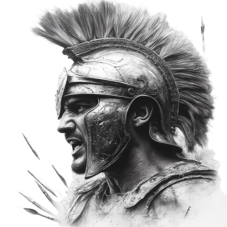 Gladiator Helmets Art Vinyl Car Decal Sticker – Waterproof & UV-Resistant 8"