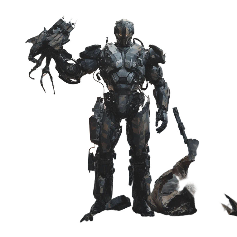 Futuristic Armored Knight Vinyl Car Decal Sticker – Waterproof & UV-Resistant 8"