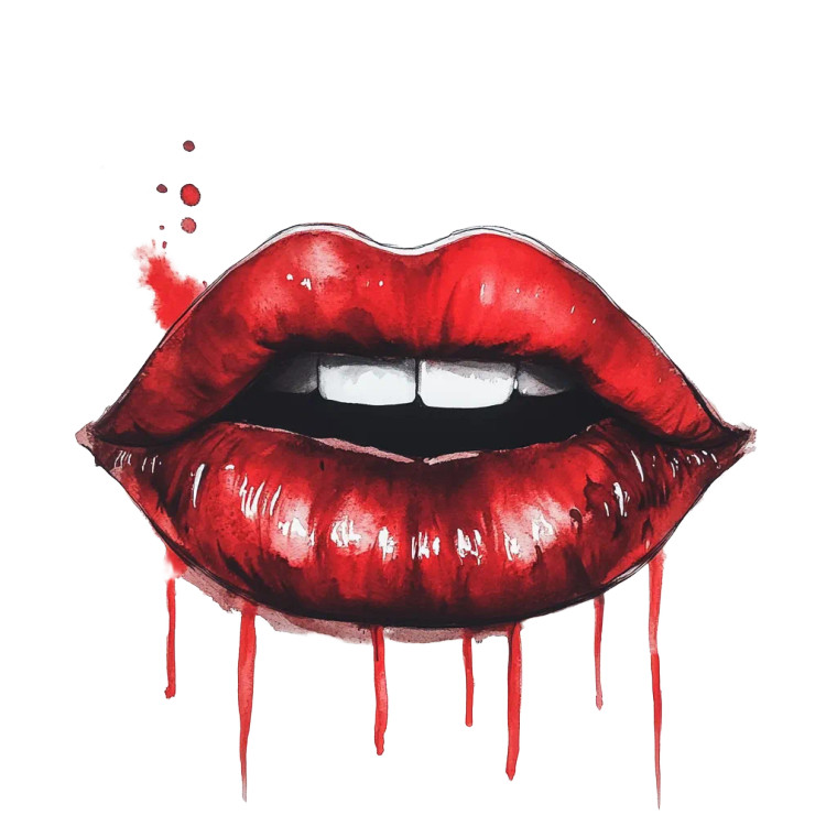 Lip Print Design Vinyl Car Decal Sticker – Waterproof & UV-Resistant 8"