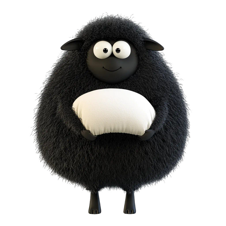 Sleepy Sheep Character Vinyl Car Decal Sticker – Waterproof & UV-Resistant 8"