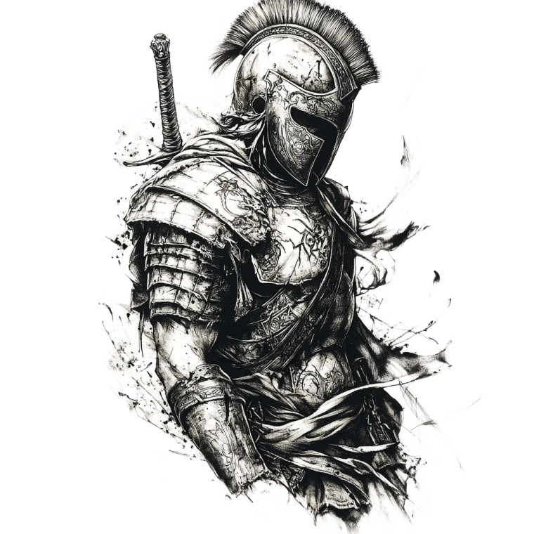 Warrior Tattoo Design V2 Vinyl Car Decal Sticker – Waterproof & UV-Resistant 8"