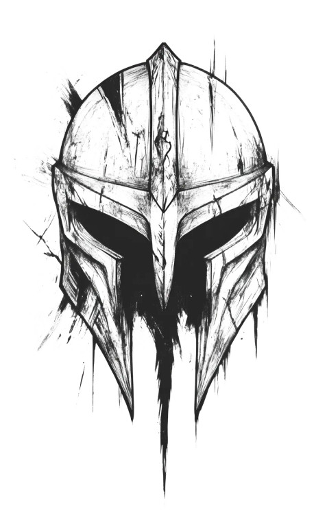 Spartan Helmet Tattoo V8 Vinyl Car Decal Sticker – Waterproof & UV-Resistant 8"