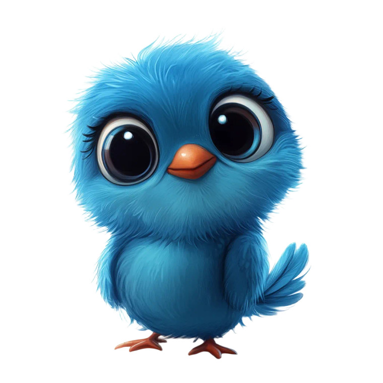 Cute Blue Bird V3 Vinyl Car Decal Sticker – Waterproof & UV-Resistant 8"