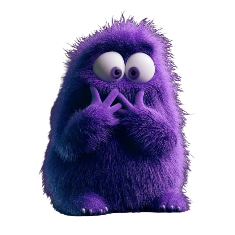 Violet Whispering Monster Vinyl Car Decal Sticker – Waterproof & UV-Resistant 8"