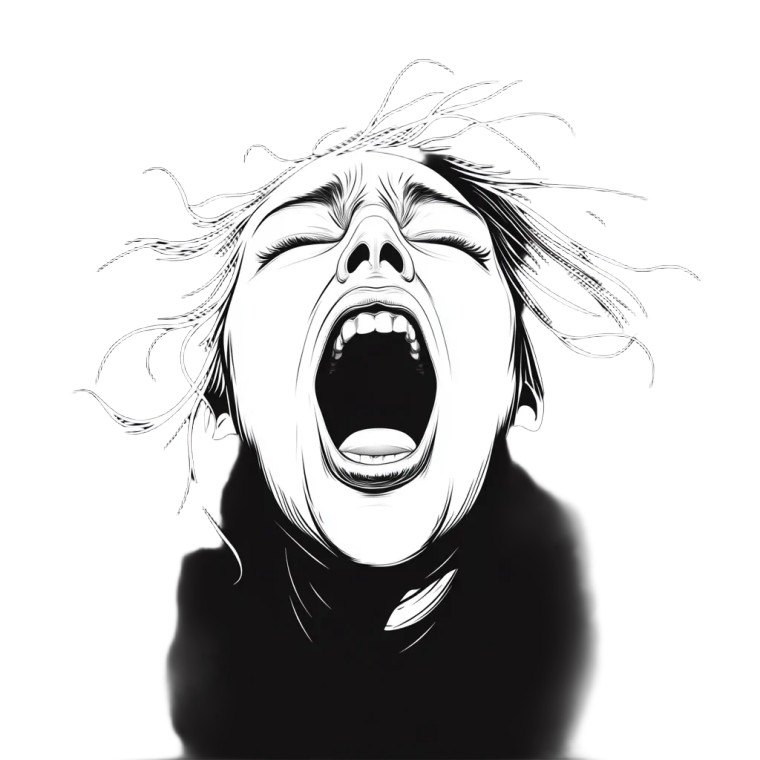 Screaming Woman Silhouette Vinyl Car Decal Sticker – Waterproof & UV-Resistant 8"