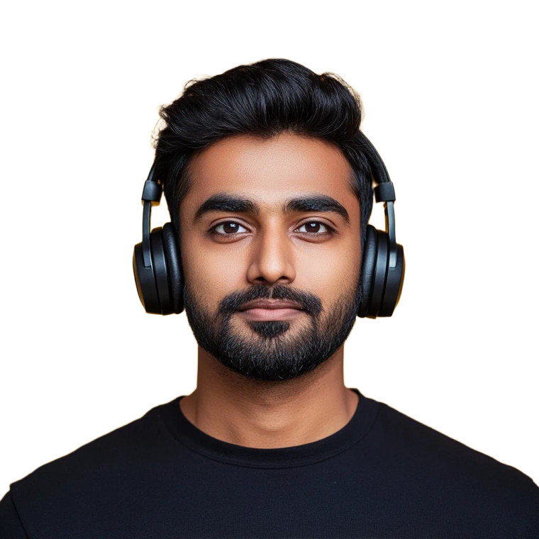 Indian Man With Headphones Vinyl Car Decal Sticker – Waterproof & UV-Resistant 8"
