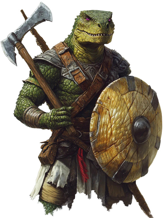 Lizardfolk Warrior Memphis Vinyl Car Decal Sticker – Waterproof & UV-Resistant 8"