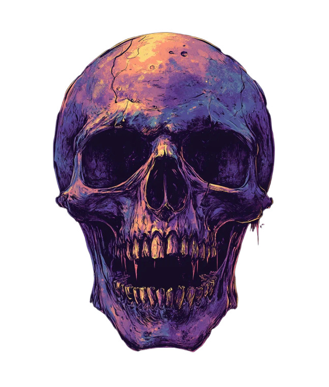 Evil Rotting Skull Vinyl Car Decal Sticker – Waterproof & UV-Resistant 8"