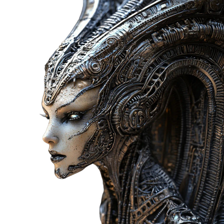 Alien Queen Portrait Vinyl Car Decal Sticker – Waterproof & UV-Resistant 8"