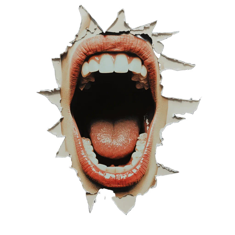 Singing Mouth Cutout Vinyl Car Decal Sticker – Waterproof & UV-Resistant 8"