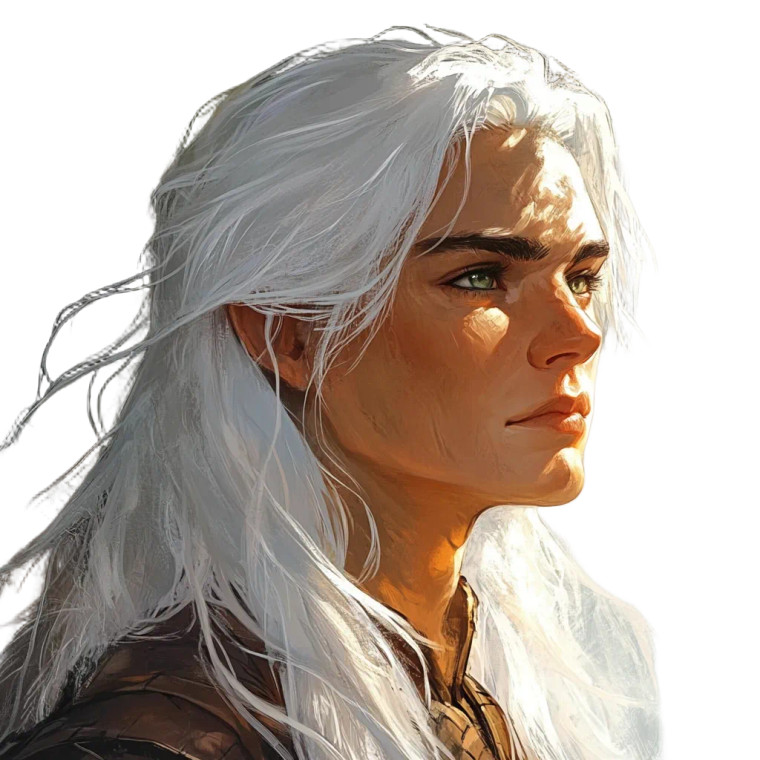 White-Haired Druid Vinyl Car Decal Sticker – Waterproof & UV-Resistant 8"