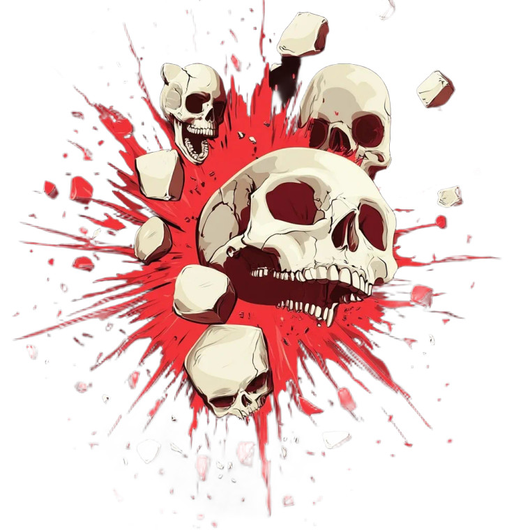 Broken Skull Impact Vinyl Car Decal Sticker – Waterproof & UV-Resistant 8"