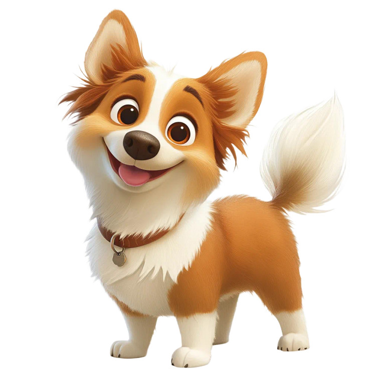 Pixar-Style Dog V4 Vinyl Car Decal Sticker – Waterproof & UV-Resistant 8"