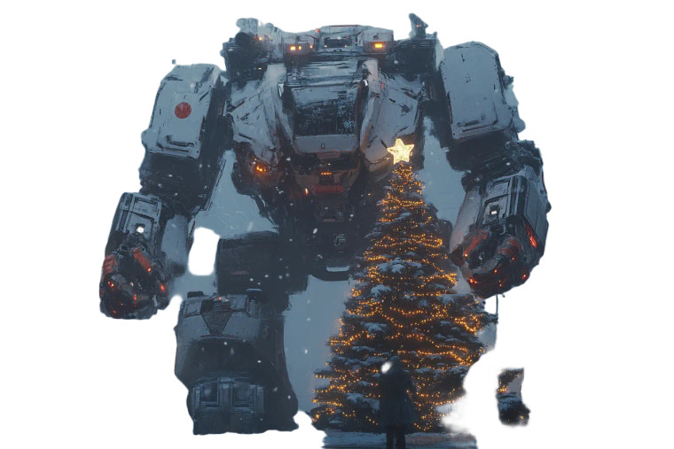 Mech Decorates Tree Vinyl Car Decal Sticker – Waterproof & UV-Resistant 8"