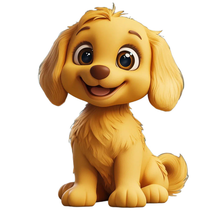 Golden Retriever Mascot Vinyl Car Decal Sticker – Waterproof & UV-Resistant 8"