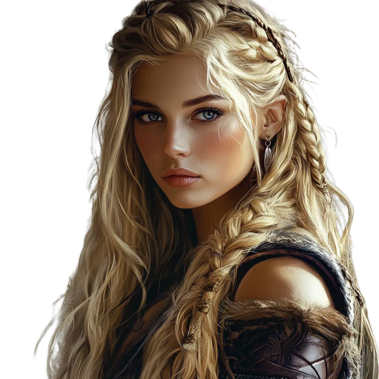 Blonde Viking Woman Vinyl Car Decal Sticker – Waterproof & UV-Resistant 8"