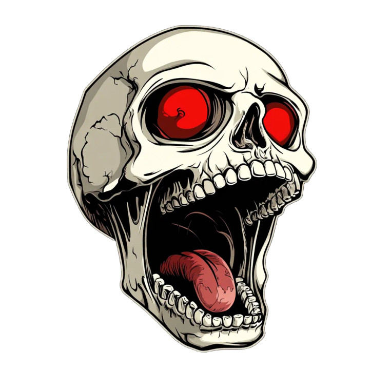Rockstar Skull Head Vinyl Car Decal Sticker – Waterproof & UV-Resistant 8"