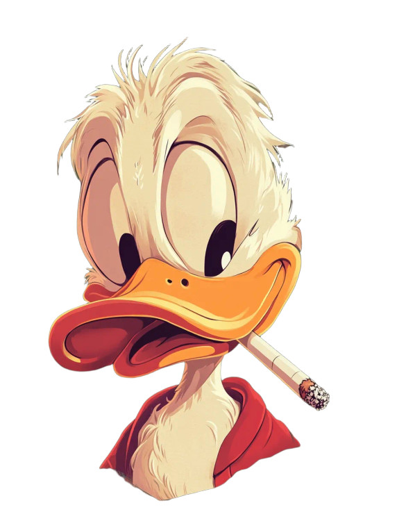 Donald Duck Smoking V2 Vinyl Car Decal Sticker – Waterproof & UV-Resistant 8"