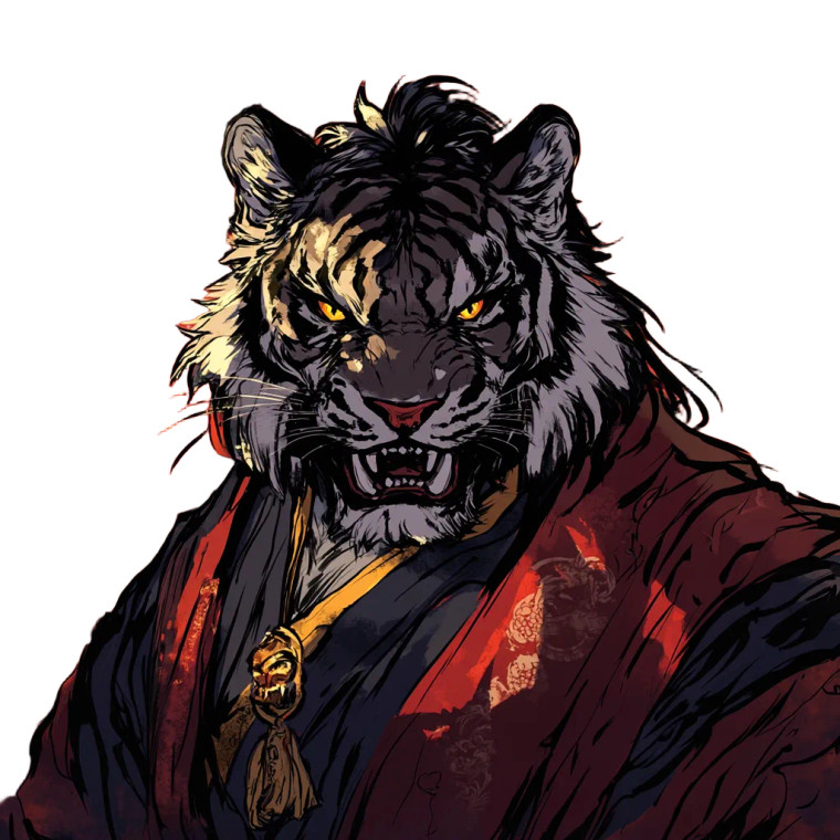 Menacing Weretiger Rakshasa Vinyl Car Decal Sticker – Waterproof & UV-Resistant 8"