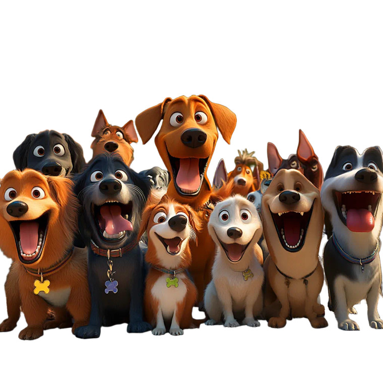 Pixar 3D Dogs Vinyl Car Decal Sticker – Waterproof & UV-Resistant 8"