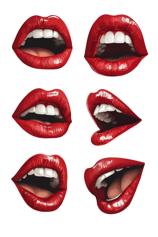 Vintage Red Lips Vinyl Car Decal Sticker – Waterproof & UV-Resistant 8"
