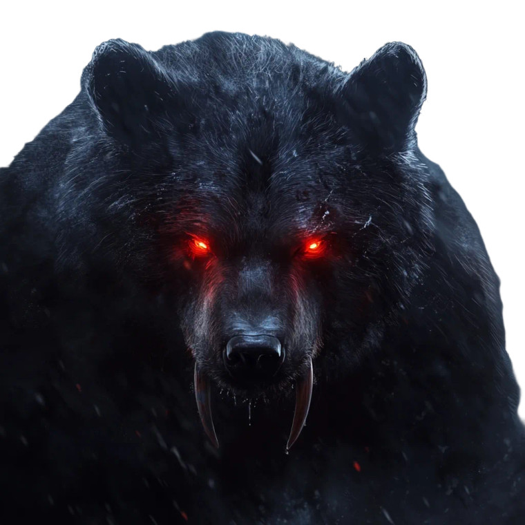 Dark Beast Bear Vinyl Car Decal Sticker – Waterproof & UV-Resistant 8"