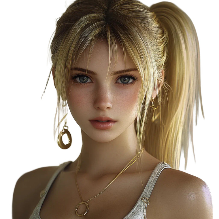 Golden Haired Girl Vinyl Car Decal Sticker – Waterproof & UV-Resistant 8"