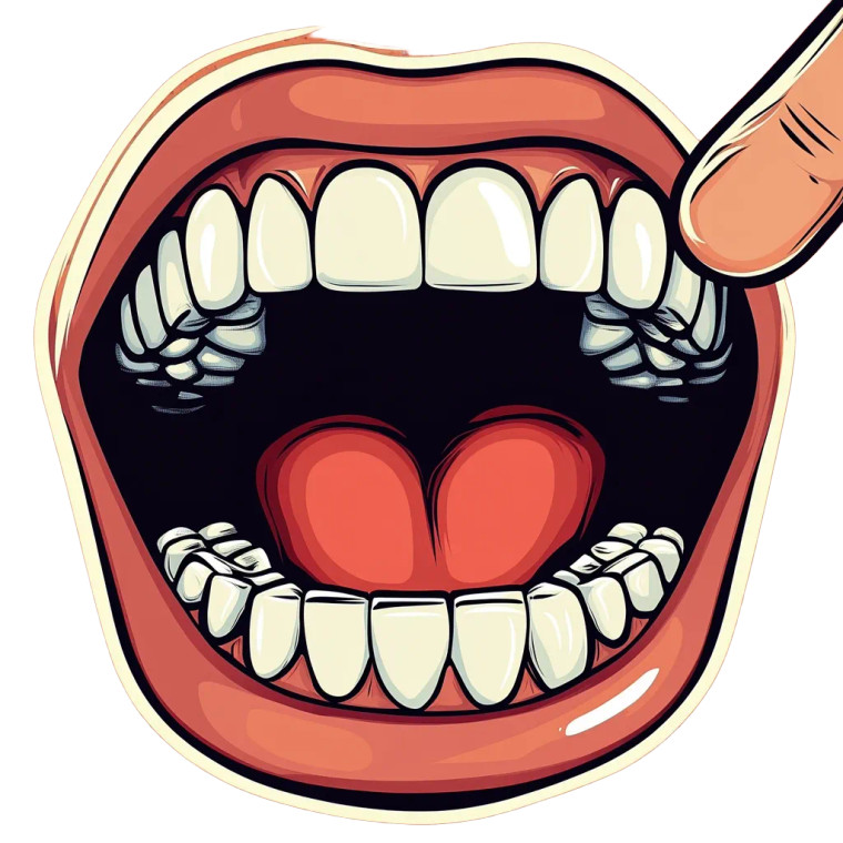 Cartoon Open Mouth V2 Vinyl Car Decal Sticker – Waterproof & UV-Resistant 8"