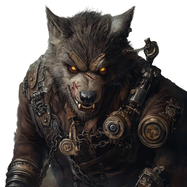 Steampunk Werewolf Beast Vinyl Car Decal Sticker – Waterproof & UV-Resistant 8"