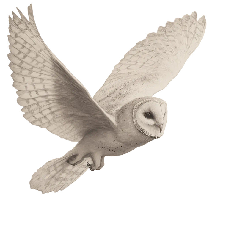 Flying Barn Owl Vinyl Car Decal Sticker – Waterproof & UV-Resistant 8"
