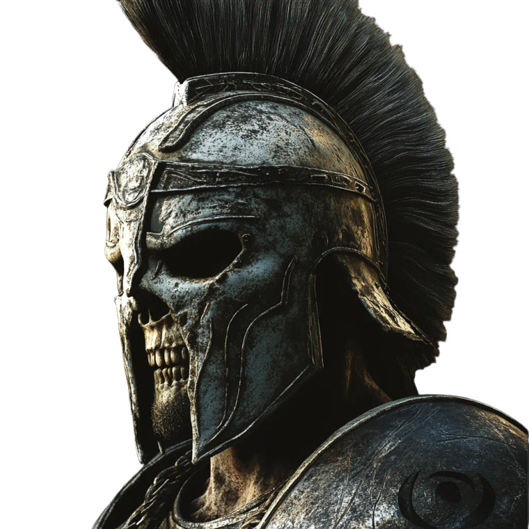 Spartan Skull Helmet V4 Vinyl Car Decal Sticker – Waterproof & UV-Resistant 8"