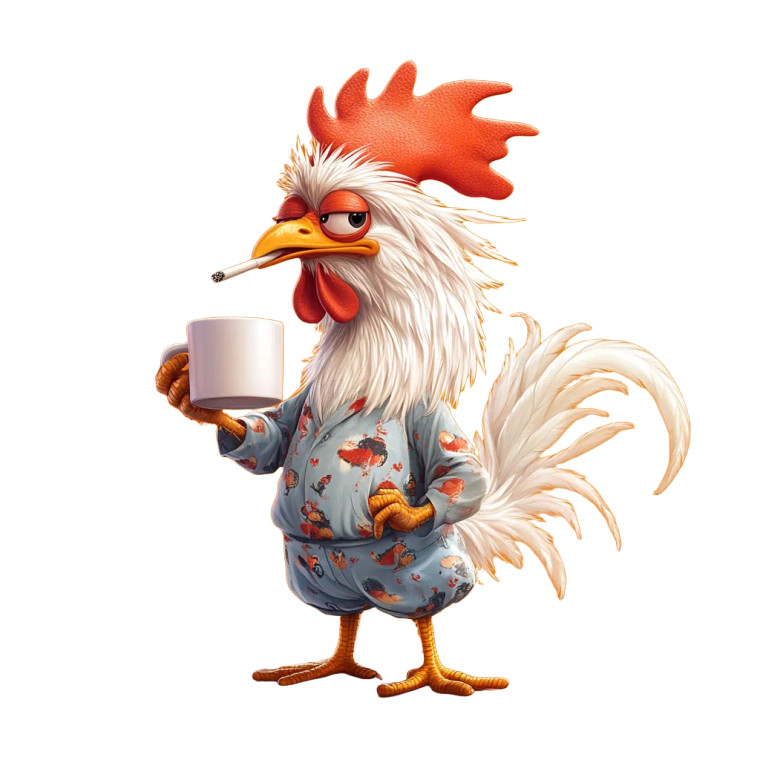 Ugly Chicken Cartoon Vinyl Car Decal Sticker – Waterproof & UV-Resistant 8"