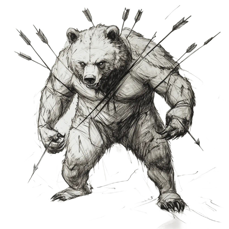 Scary Bear Tattoo Vinyl Car Decal Sticker – Waterproof & UV-Resistant 8"