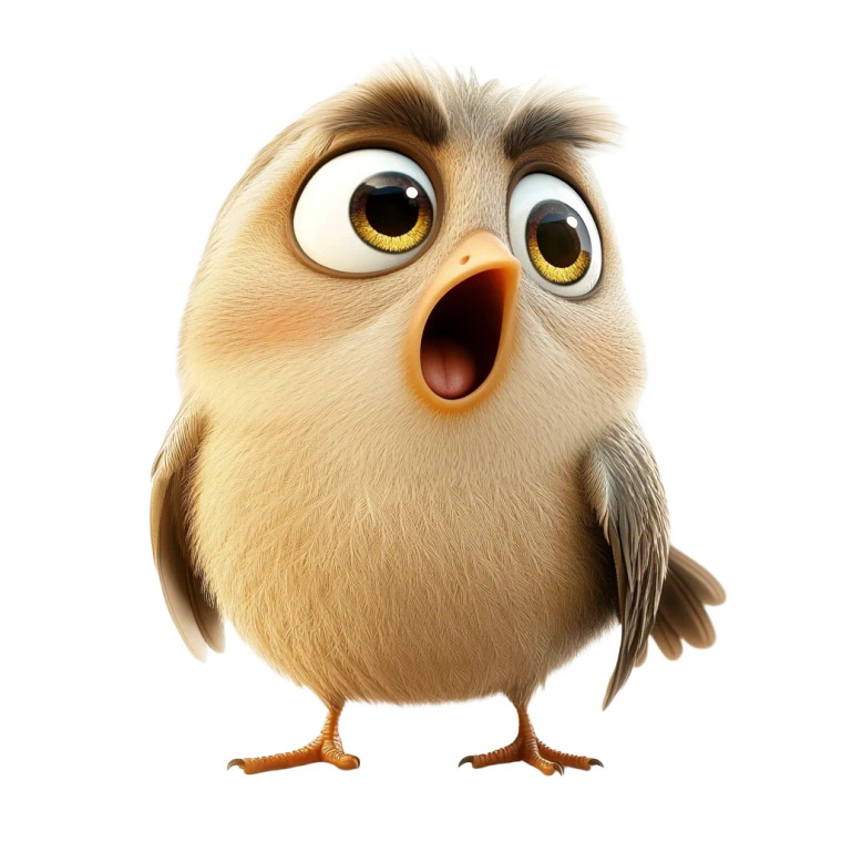 Surprised Pixar Bird Vinyl Car Decal Sticker – Waterproof & UV-Resistant 8"