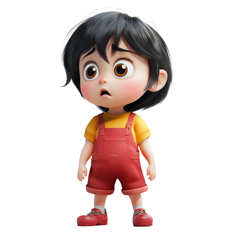 Scared Cartoon Girl Vinyl Car Decal Sticker – Waterproof & UV-Resistant 8"