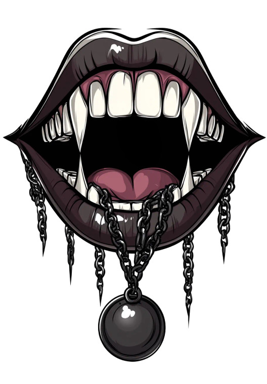 Sharp-Toothed Mouth V5 Vinyl Car Decal Sticker – Waterproof & UV-Resistant 8"