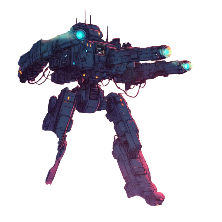 Bipedal Mech Battle Vinyl Car Decal Sticker – Waterproof & UV-Resistant 8"