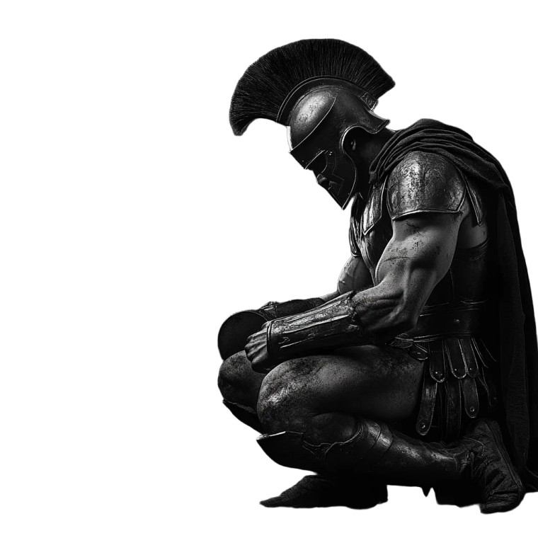 Spartans Kneeling Vinyl Car Decal Sticker – Waterproof & UV-Resistant 8"