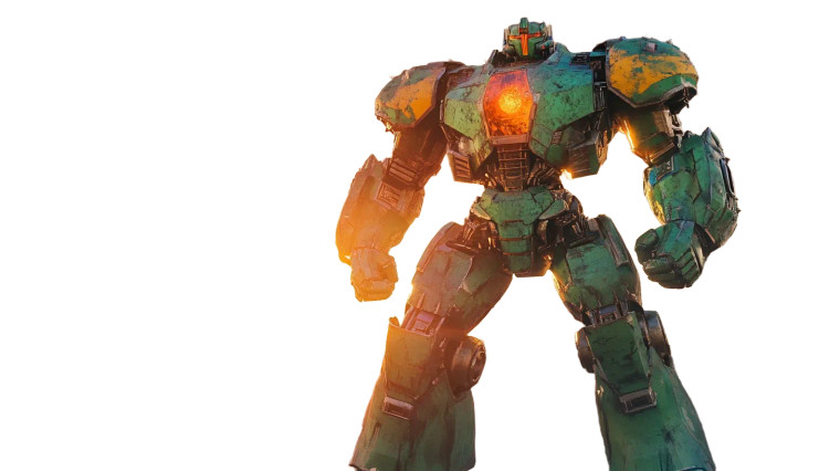 Giant Robot Sunset Vinyl Car Decal Sticker – Waterproof & UV-Resistant 8"