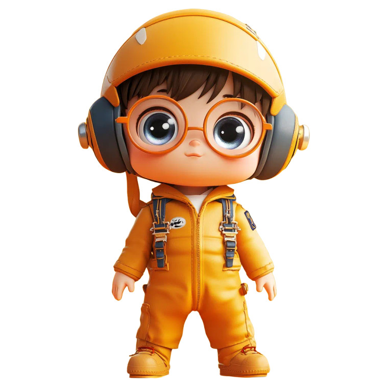 Aviator Boy Toy Vinyl Car Decal Sticker – Waterproof & UV-Resistant 8"