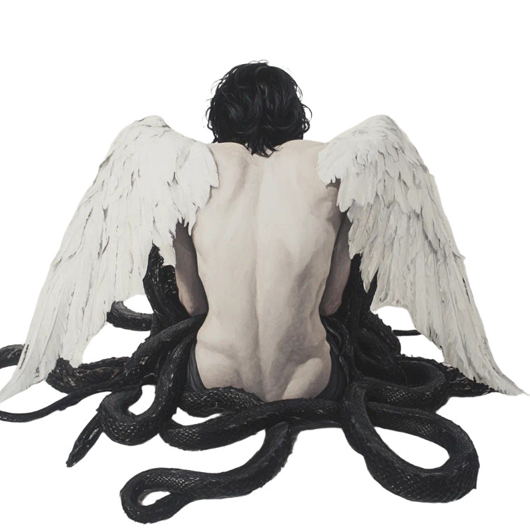 Androgynous Angel Serpents Vinyl Car Decal Sticker – Waterproof & UV-Resistant 8"