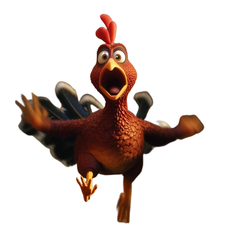 Scared Running Turkey Vinyl Car Decal Sticker – Waterproof & UV-Resistant 8"