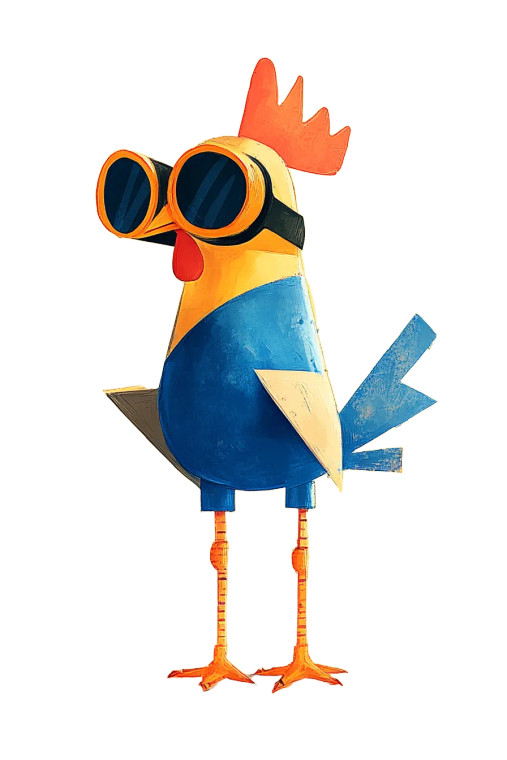 Diving Chicken Vinyl Car Decal Sticker – Waterproof & UV-Resistant 8"