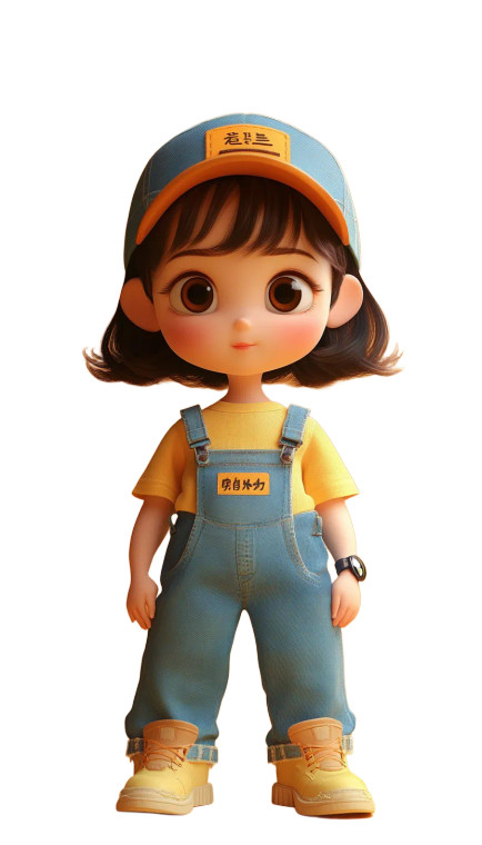 Cute Cartoon Girl V4 Vinyl Car Decal Sticker – Waterproof & UV-Resistant 8"