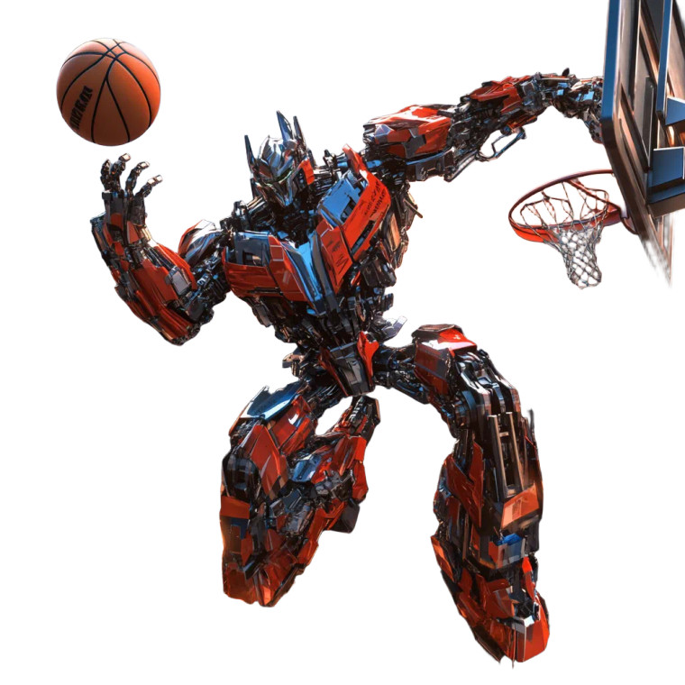 Robotic Basketball Dunk Vinyl Car Decal Sticker – Waterproof & UV-Resistant 8"
